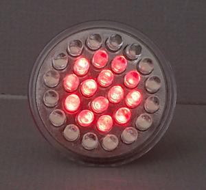 red LEDs illuminated