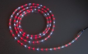 ropelight photograph; red and white 'on'
