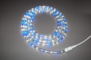 ropelight photograph; blue and white 'on'